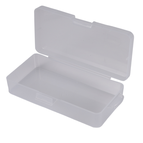 Estuche rectangular de plástico transparente para joyería, 18 cm x 8,5 cm x 4,5 cm 1