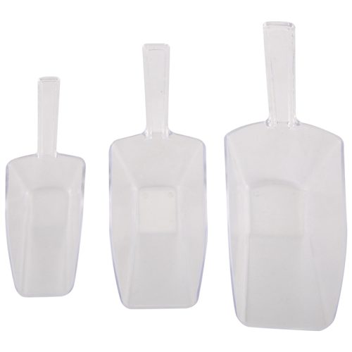 3 Piece Pallet Ice Scraper Shape Plastic Scoop - Transparent 1