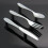 3 pcs Silver Kitchen cabinet Drawer Pull handles Knobs (Knife fork spoon) 9