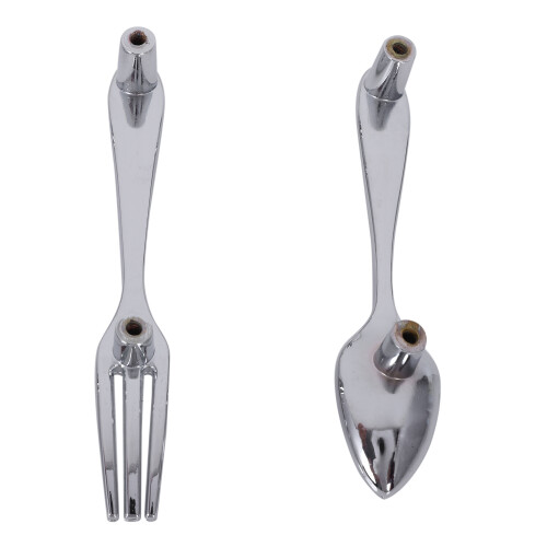 3 pcs Silver Kitchen cabinet Drawer Pull handles Knobs (Knife fork spoon) 2