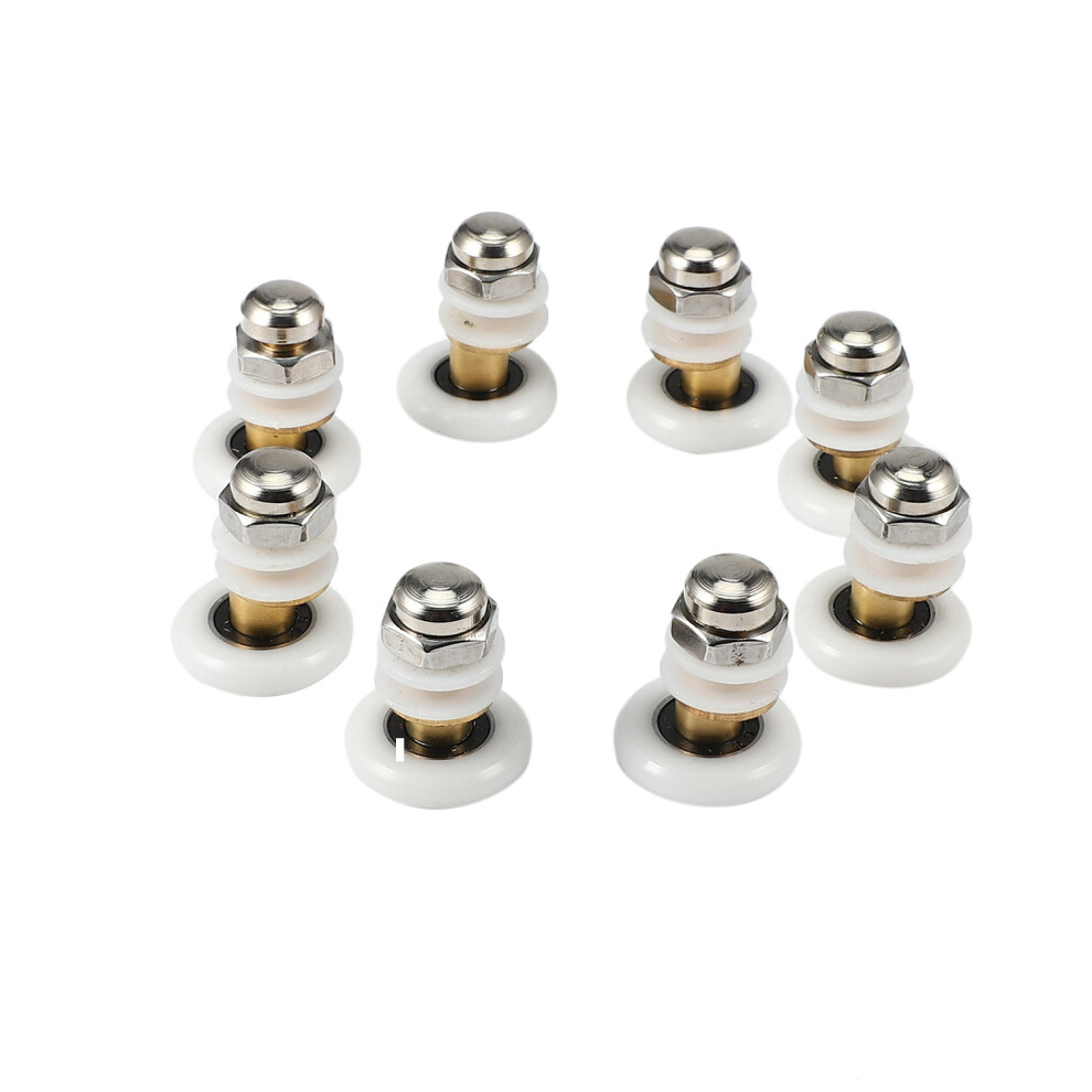 8Pcs 25Mm Diameter Shower Glass Sliding Door Hanging Wheel Roller Bathroom Cabinet Eccentric Pulleys 4853021735460