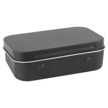 95x60x21mm Schwarze Blechdose Metall mit matten Süßigkeiten klein