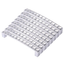 8 Stück Möbelgriffe im europäischen Stil mit quadratischen Strasssteinen für Türen, Schränke, Schubladen, 128 mm