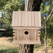 Bird House Wall-Mounted Wooden Nest Dox Box Cage Decoration Garden Ornament