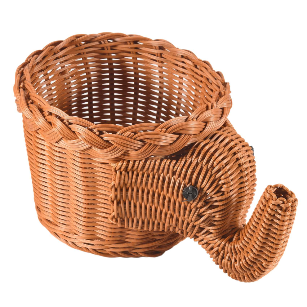 Handmade Bamboo Elephant Wicker Picnic Basket Food Bread Camping Fruit Storage Exogio