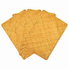 4er-Pack, Tischsets aus natürlichem Seegras, handgewebte rechteckige Rattan-Tischsets, Stroh-Teetassenmatte, Topflappen