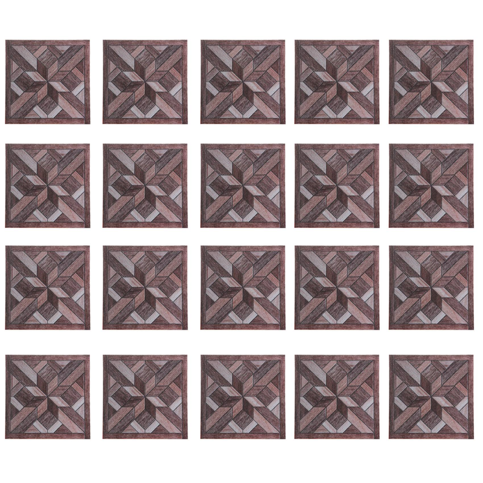 20Pcs Wood Grain Pattern Tile Sticker Self Adhesive Tiles Art Diagonal 3D Floor For Bathroom Kitchen Decor 4853021742253