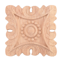 Aplique de esquina de madera tallada sin pintar vintage, marco de fondo, decoración de puerta de armario de pared