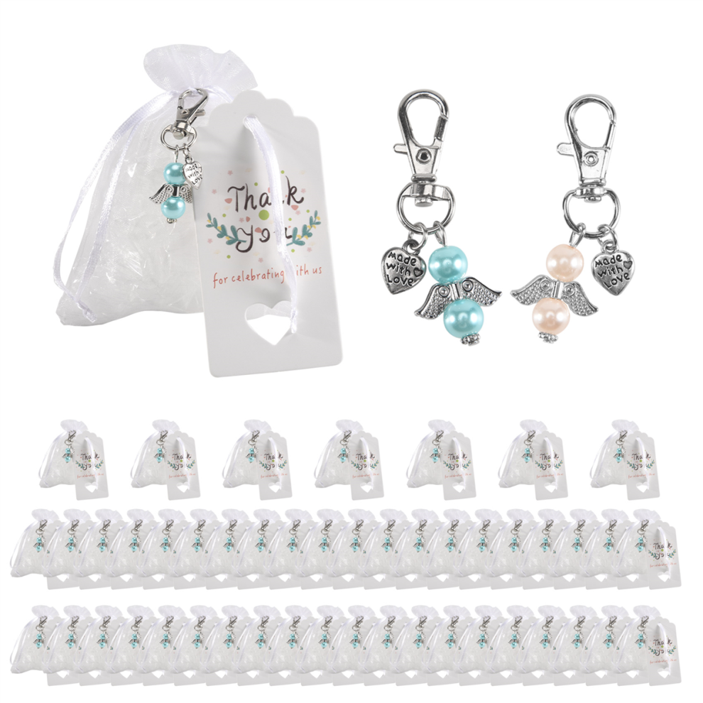 48 Baptism Sets Favor Souvenir Favors Guardian Wedding Angels + Organza Bags Gift Pendants 4853021746794