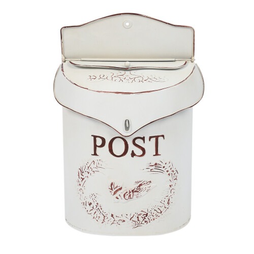 Buzón de correos estilo rústico vintage (blanco)