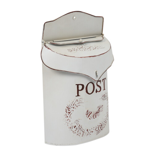 Buzón de correos estilo rústico vintage (blanco) 2