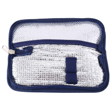 Tragbare Insulin-Kühltasche, Diabetiker-Reiseetui, Pillendose, Aluminiumfolie, Eis (Marineblau)