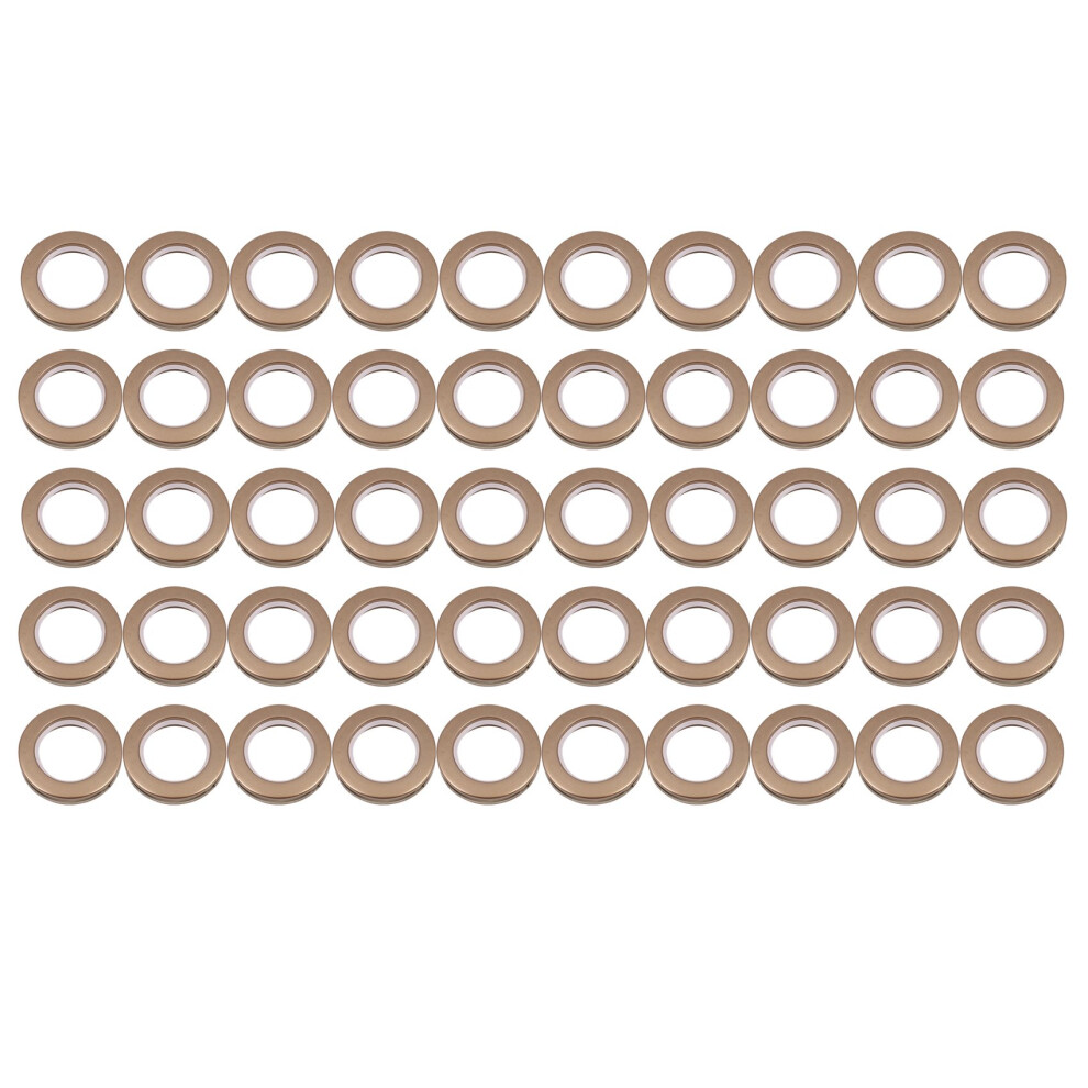 Exogio 50 Pack Curtain Grommet, Inner Diameter 43Mm Eyelet Rings Nanoscale Low Noise Roman Ring (Coffee)