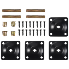 4Pcs/Set Furniture Leg Mounting Plates Sofa Attachment M8 Hanger Bolts Screws Adapters Metal Bracket Kit for Couch Chair