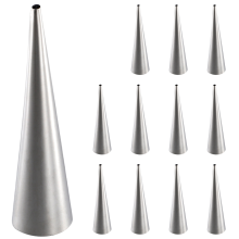 Cream Horn Molds 12Pcs Large Size Baking Cones Stainless Steel Roll Forms Conical Danish Pastry Moulds
