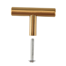 50 mm lange Einloch-Schrankknöpfe und -griffe für Türen, Schränke, Schubladen, Schlafzimmermöbel, gebürstet, 20 Stück, Gold