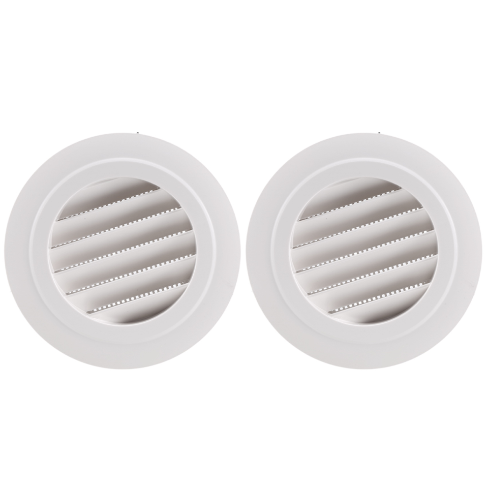 2 Pieces 4 Inch Air Vent Louver, Grill Cover With Built-In A Fly Screen For Bathroom Office Home 4853021752863