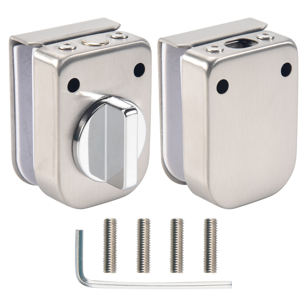 Stainless Steel,Glass Door Latches Lock/Bolt,138A ,Without Drilling,For Double Glass Door, Frameless 4853021755864