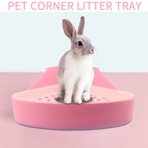 Bac à litière pour petits animaux, bac à litière d'angle pour hamster (rose) 2
