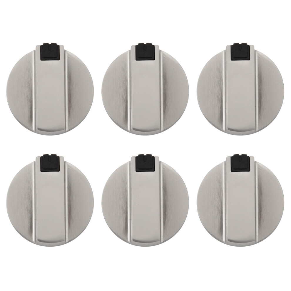 Stoves Cooker Knobs,Oven Knob 6Pcs,Zinc Alloy 6Mm Universal Gas Stove Control Knobs Adaptors Oven Rotary Switch Cooking Locks Silver 4853021760820