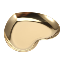 Herzförmige Schmuck Servierplatte Metall Tablett Lagerung Arrangieren Obst Hause Gold