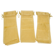 Sachets de vin en organza, pochettes cadeaux transparentes en maille avec cordon de serrage pour Noël (doré, 30 pièces)