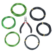 Kit de 7 fils d'entraînement de 5 m avec coupe-fil en aluminium anodisé anticorrosion et résistant à la rouille