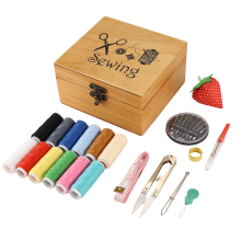 Wooden Sewing Box Accessories Supplies Kit Workbox for Mending