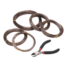 Lot de 5 coupe-fils pour bonsaï, en aluminium anodisé, pour maintenir les branches et les petits troncs (marron)