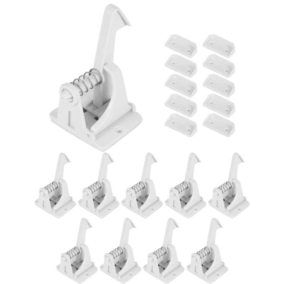 10Pcs Cabinet Locks Child Safety Latches Magnetic Drawer Cupboard Lock Kids Adhesive Proof White Exogio
