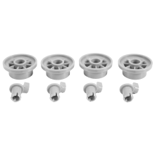 4Pack 165314 Ruota di ricambio per cestello inferiore della lavastoviglie, adatta per lavastoviglie e lavastoviglie - Sostituisce 420198 AP2802428