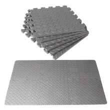 12Pcs Matten und Home Gym Boden Schaum Übung Matte Matt für Böden Bodenbelag Fliesen Grau