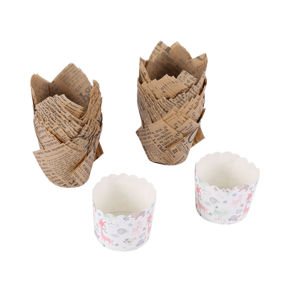 150 Pcs Tulip Cupcake Liners Baking Cups Muffin Liner Grease-Proof Paper Wrappers For Wedding, Birthday Party Exogio