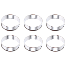 6 Pieces Muffin Tart Rings Double Rolled Ring Stainless Steel Metal Round Mold for Food Making