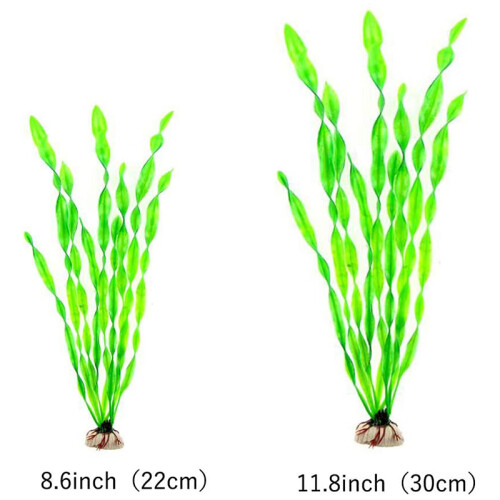 20 piante decorative artificiali in plastica per acquario (20 pezzi verdi) 2