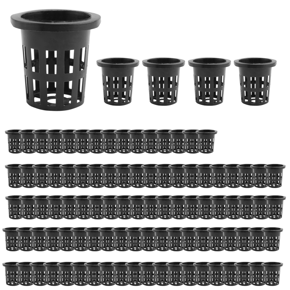 100 Pack 1.96 Inch Net Cups Slotted Mesh Wide Lip Filter Plant Pot Bucket Basket For Hydroponics Aquaponics Orchids Exogio