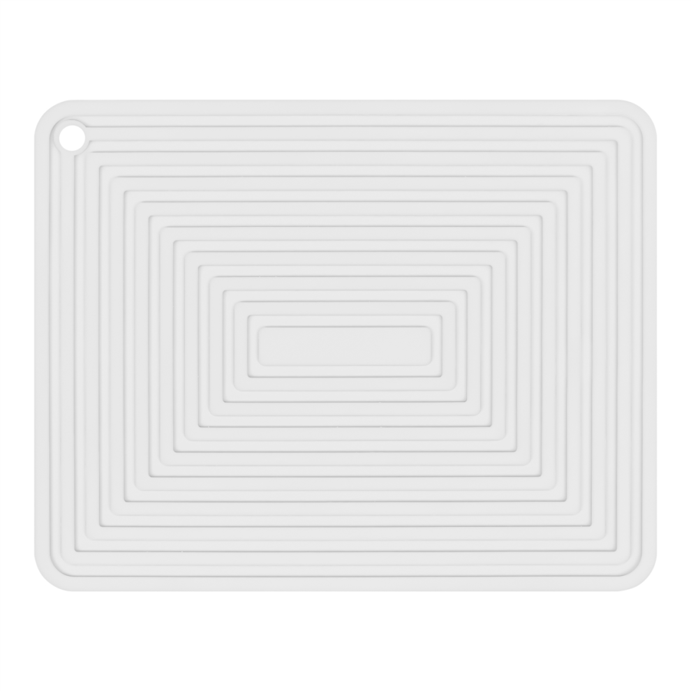 Large Silicone Pot Holder Square Thick Heat Insulation Pad Non-Slip Corrugated Kitchen Table Mat(White) White 4853021774124