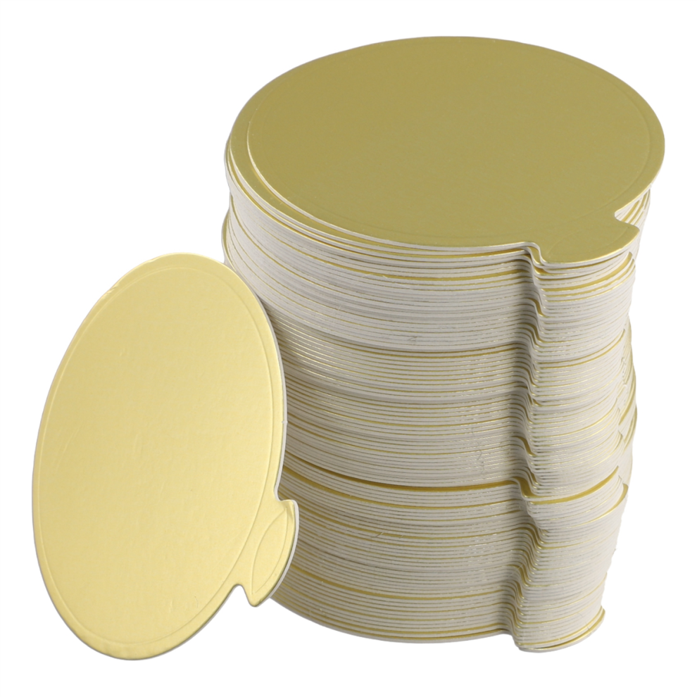 Exogio Mini Round Golden Cardboard Cake Base, Mousse Plate, 100 Pieces Paper Plate Base Dessert