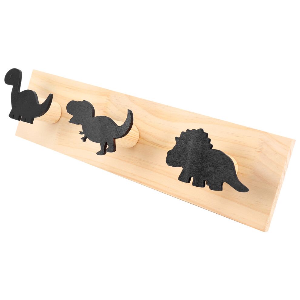 Kids Dinosaur Wall Mounted Coat Hooks Wooden Door Hanger for Boys Bedroom Nursery Playroom Decorations -Black-image-OPC-PJSBHTS-NEW
