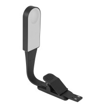Buchleuchte, wiederaufladbares Leselicht über USB mit Kontaktsensor, flexibler Clip zum Aufstecken fürs Bett