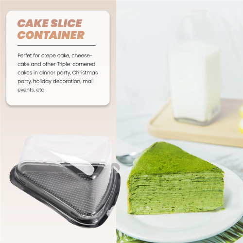 100Pcs Cake Plastic Clear Cupcake Container Cheesecake Box with Blister Black Bottom 2