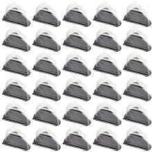100 cajas de plástico transparente para cupcakes, tartas de queso, con blíster y fondo negro.