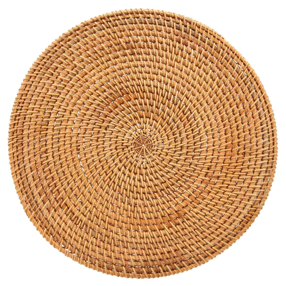 Handwoven Rattan Placemats,Round Wicker Table Mats, Natural Woven Placemats For Dinner Table,Heat Resistant Mats 4853021778030