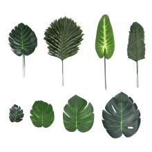 68 Stück 8 Arten tropischer Partydekorationen, Dschungel-Monstera-Blätter, künstliche Palme mit künstlichem Stiel