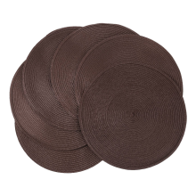 Runde geflochtene Tischsets, 6er-Set, Tischsets für Esstische, gewebt, waschbar, rutschfest, 38,1 cm (braun)