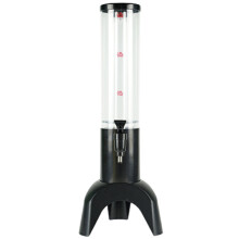 1.5L Beer Dispenser Tower Easy Clean Integrated Tap with Ice Tube Clear Beverage Dispenser-Black