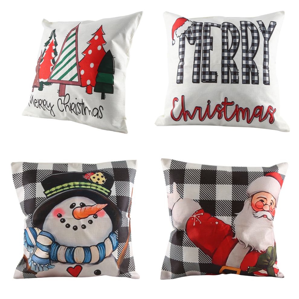 Christmas Pillow Covers 18X18 Set Of 4 Decorations Farmhouse Throw Cushion Case For Home Decor Exogio