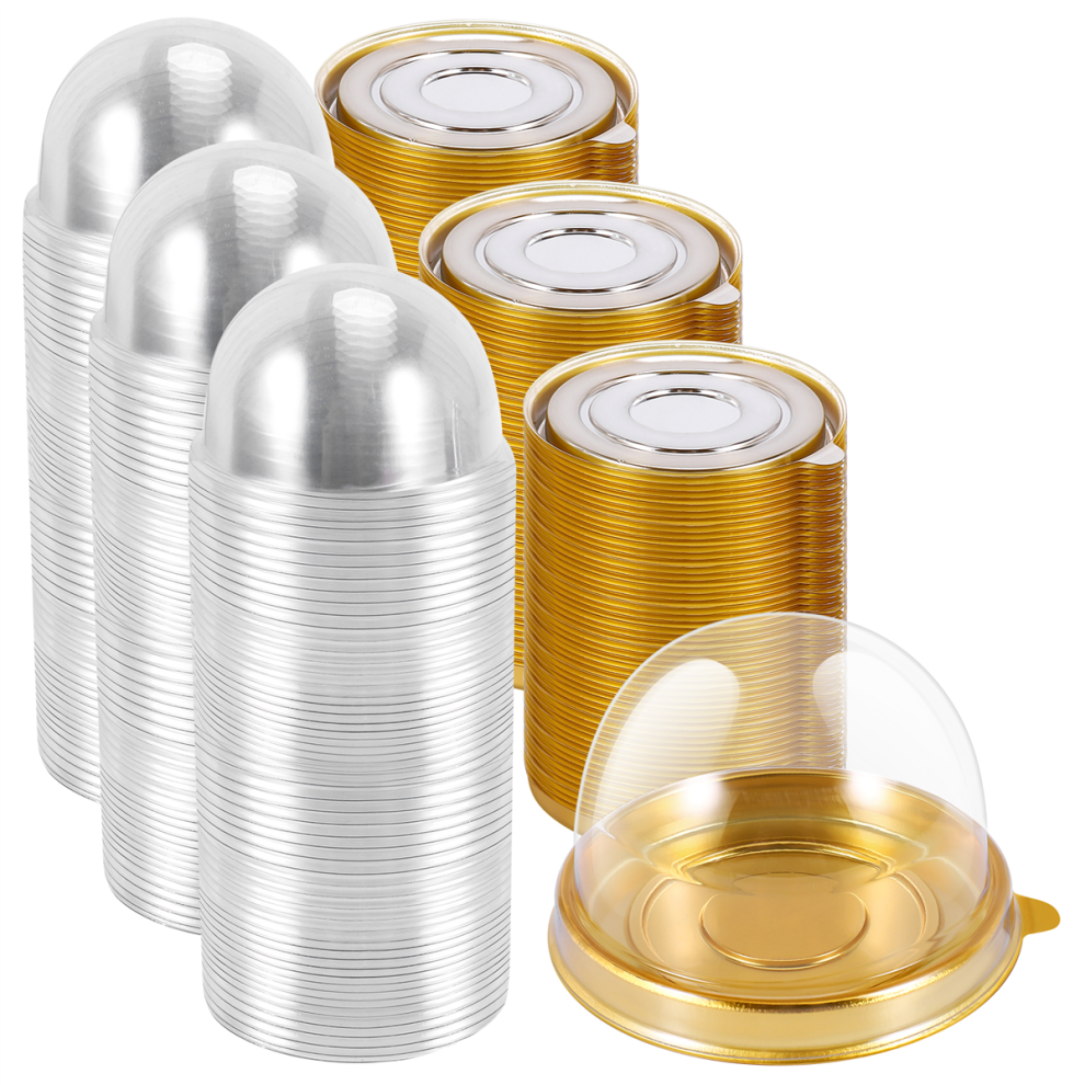 150 Pcs Clear Plastic Mini Cupcake Boxes Muffin Pod Dome Cake Container Box Individual Dessert Exogio