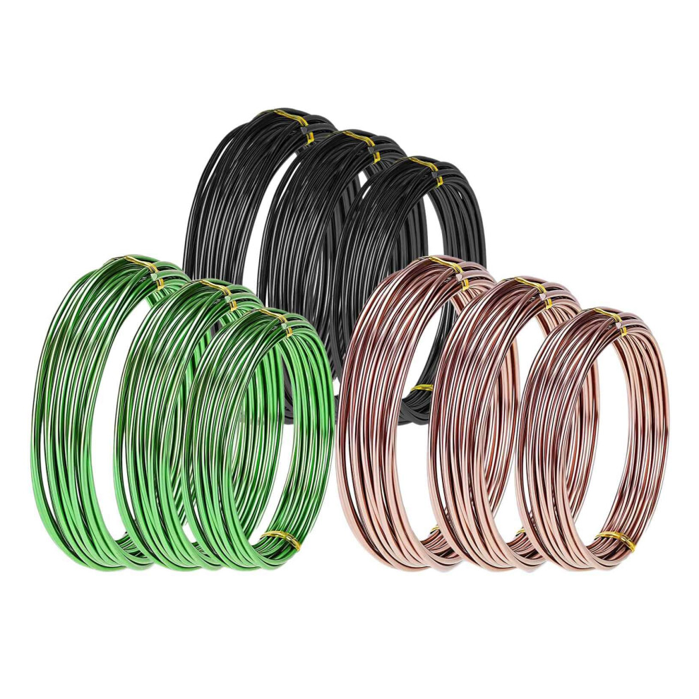 9 Rolls Bonsai Wires, Tree Training Wire, Anodized Aluminum for Bonzai Trees Indoor-image-OPC-PJSBJZC-NEW