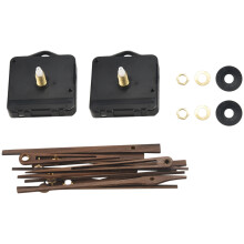 Kit di movimento per motore al quarzo con albero lungo da 2 pezzi con lancette in legno di noce da 12 pollici, parti di ricambio per riparazione